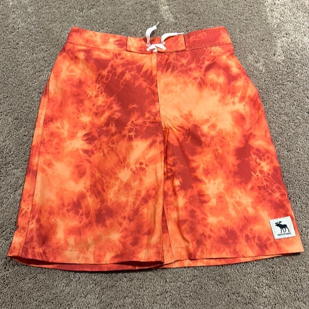 Abercrombie kids board shorts orange size 13/14 NWT